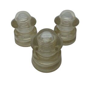 Hemingray Vintage Glass Insulators Set Of 3 Clear Collectible Farmhouse Decor